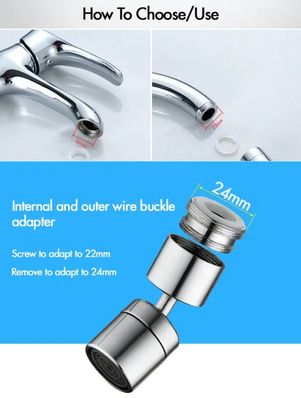 Multi-Purpose splash head foaming Faucet Extender nozzle Rotate